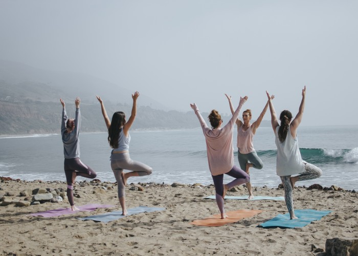 beach side yoga
